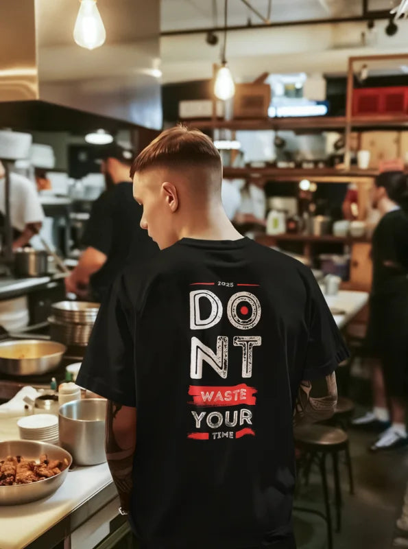 Don’t Waste Time Graphic Printed Pure Cotton T-Shirt