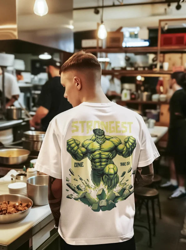 Strongest Smash Superhero Graphic Printed Cotton T-Shirt