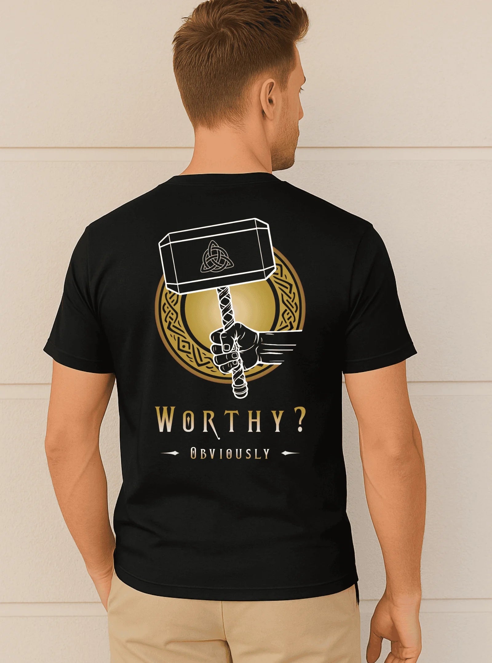 Worthy? Obviously – Marvel Thor Hammer Printed Cotton T-Shirt