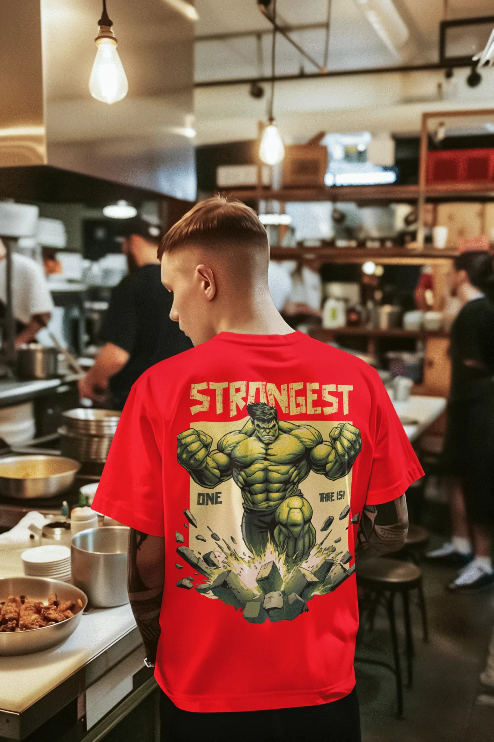 Strongest Smash Superhero Graphic Printed Cotton T-Shirt