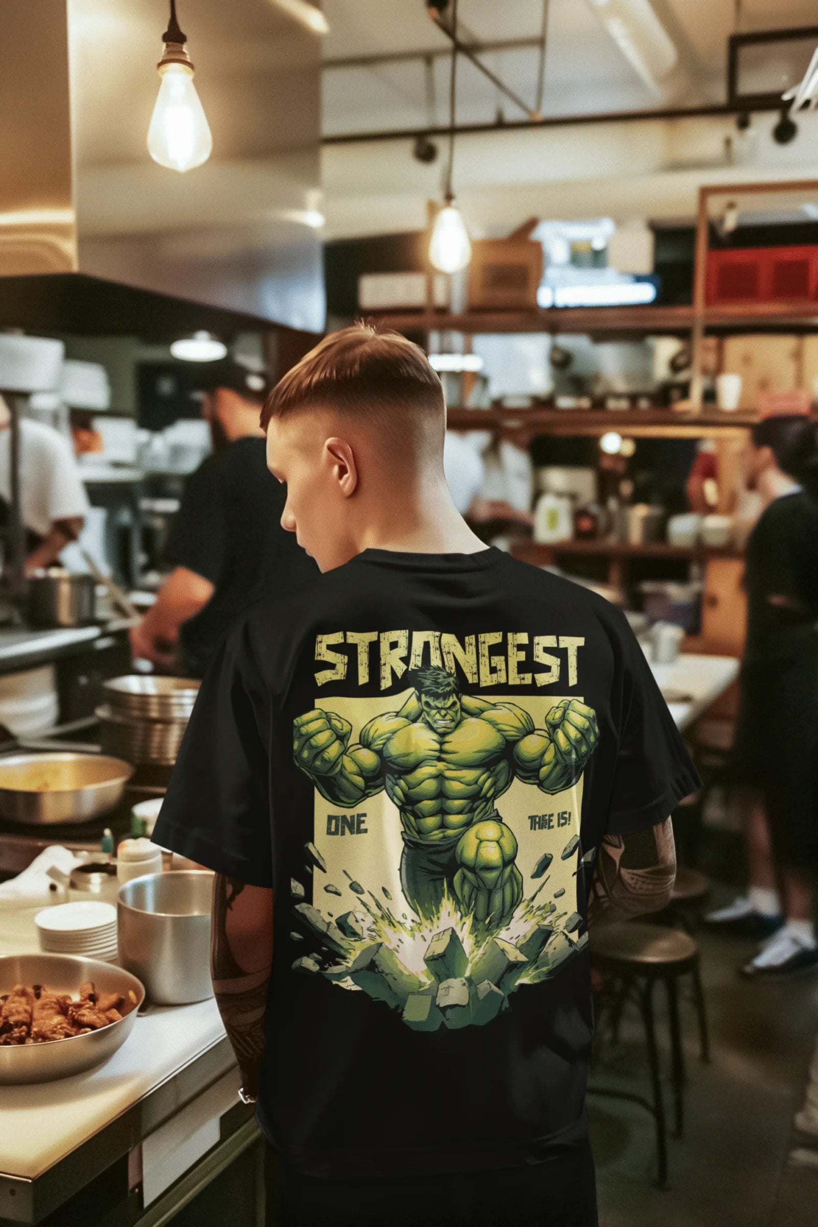 Strongest Smash Superhero Graphic Printed Cotton T-Shirt