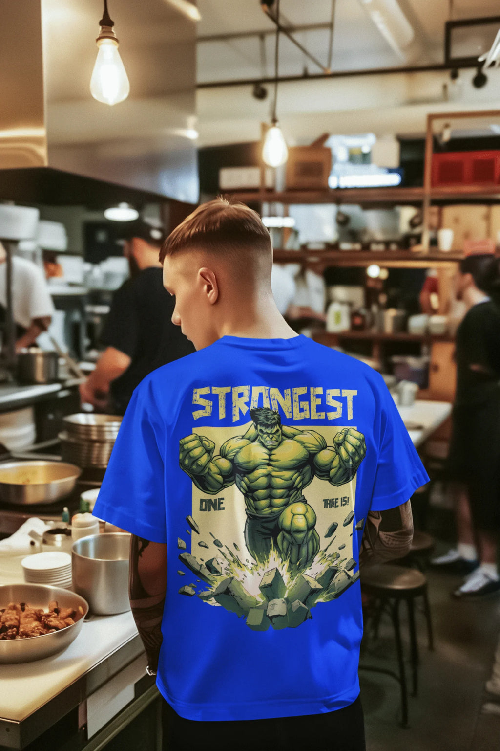 Strongest Smash Superhero Graphic Printed Cotton T-Shirt
