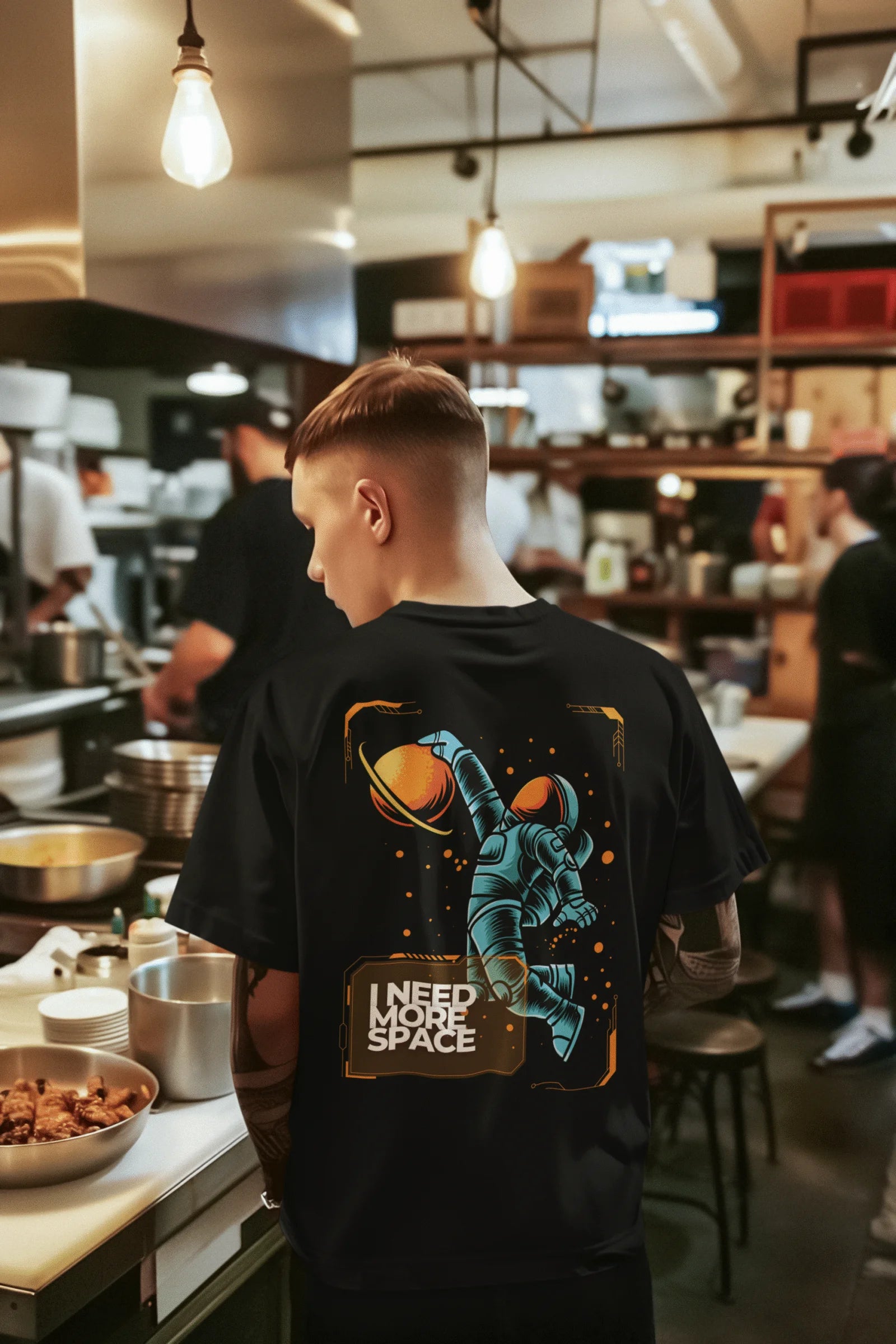 I Need More Space Astronaut Graphic Printed Cotton T-Shirt