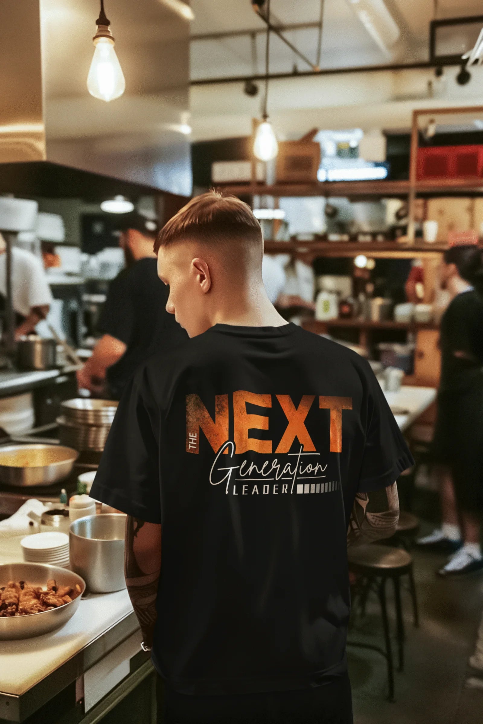 Next Generation Leader Motivational Graphic Printed Cotton T-Shirt