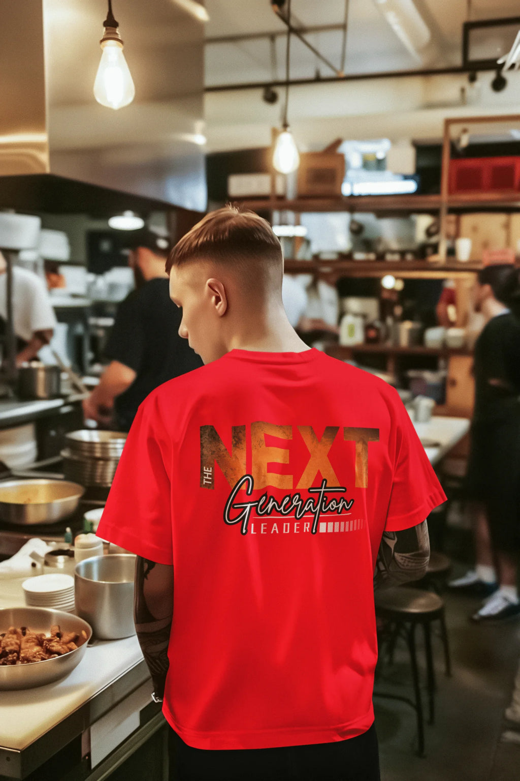 Next Generation Leader Motivational Graphic Printed Cotton T-Shirt