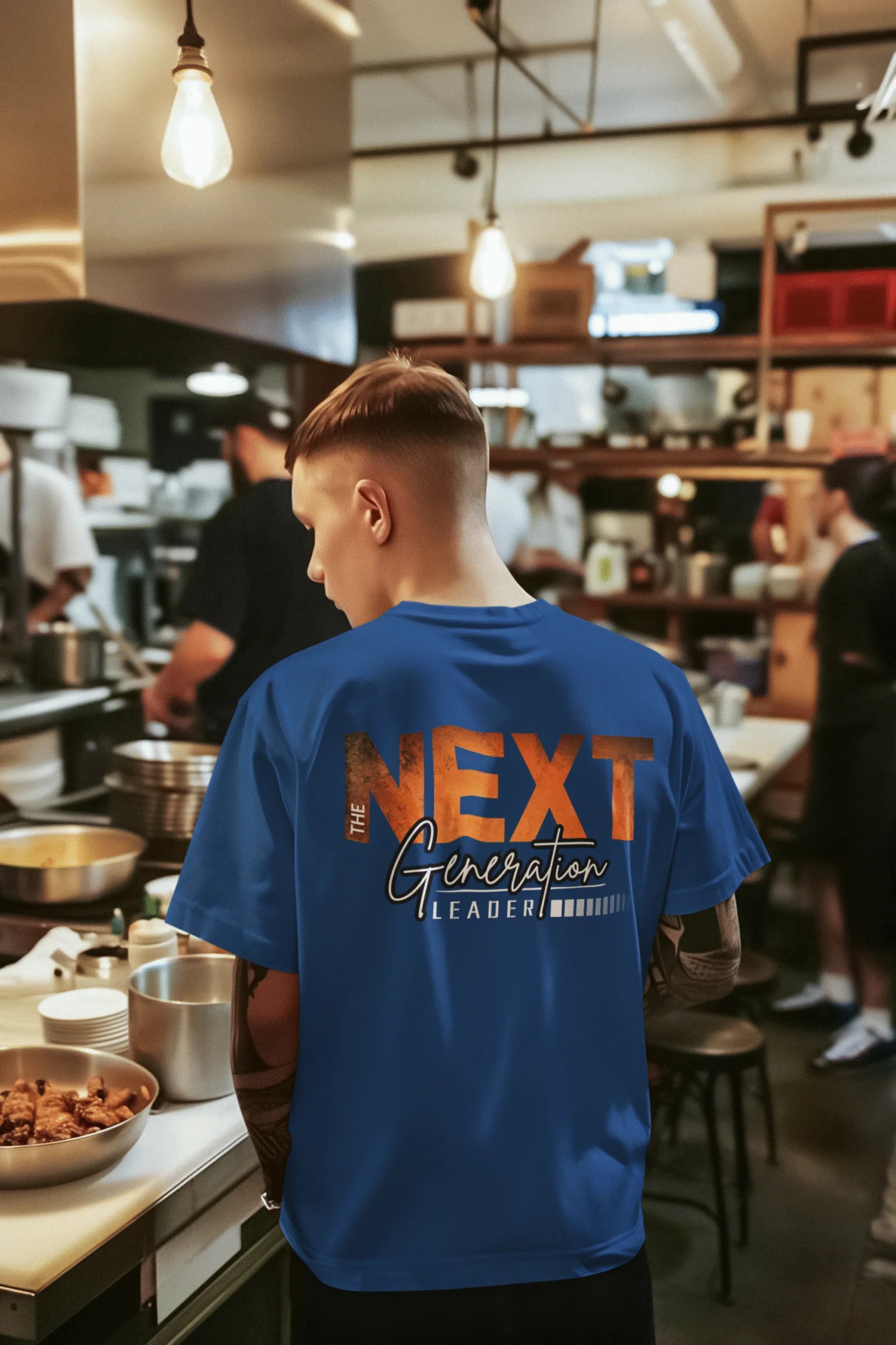 Next Generation Leader Motivational Graphic Printed Cotton T-Shirt