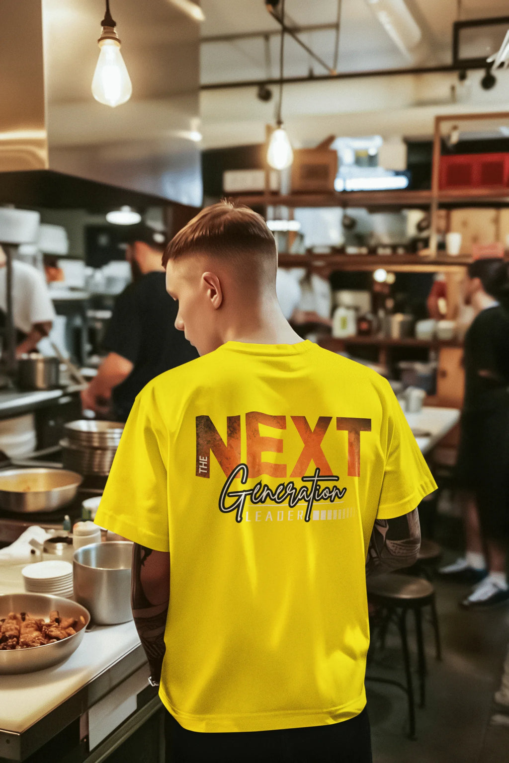Next Generation Leader Motivational Graphic Printed Cotton T-Shirt