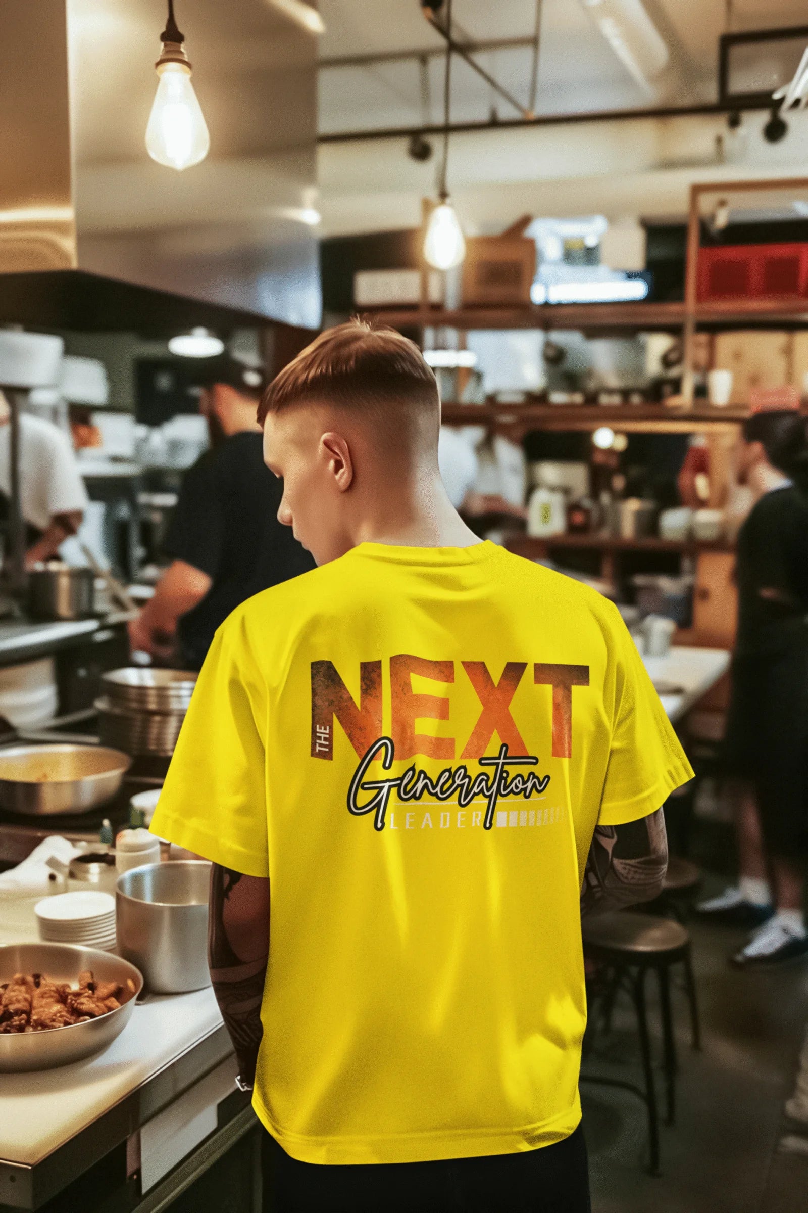 Next Generation Leader Motivational Graphic Printed Cotton T-Shirt