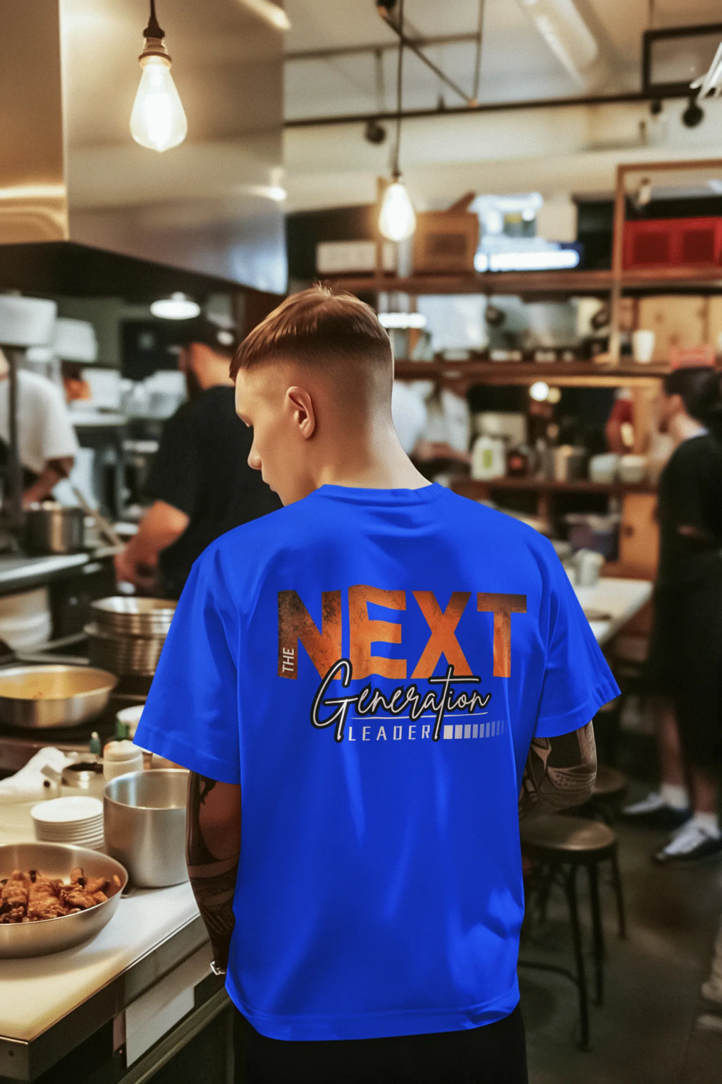Next Generation Leader Motivational Graphic Printed Cotton T-Shirt