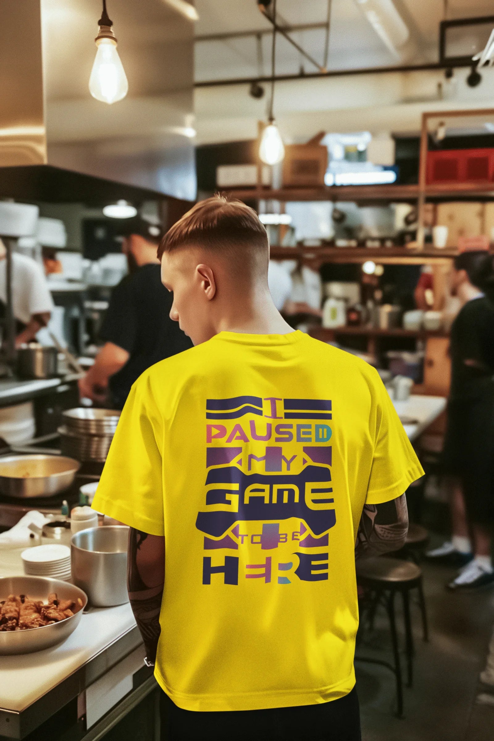 I Paused My Game Graphic Printed Cotton T-Shirt