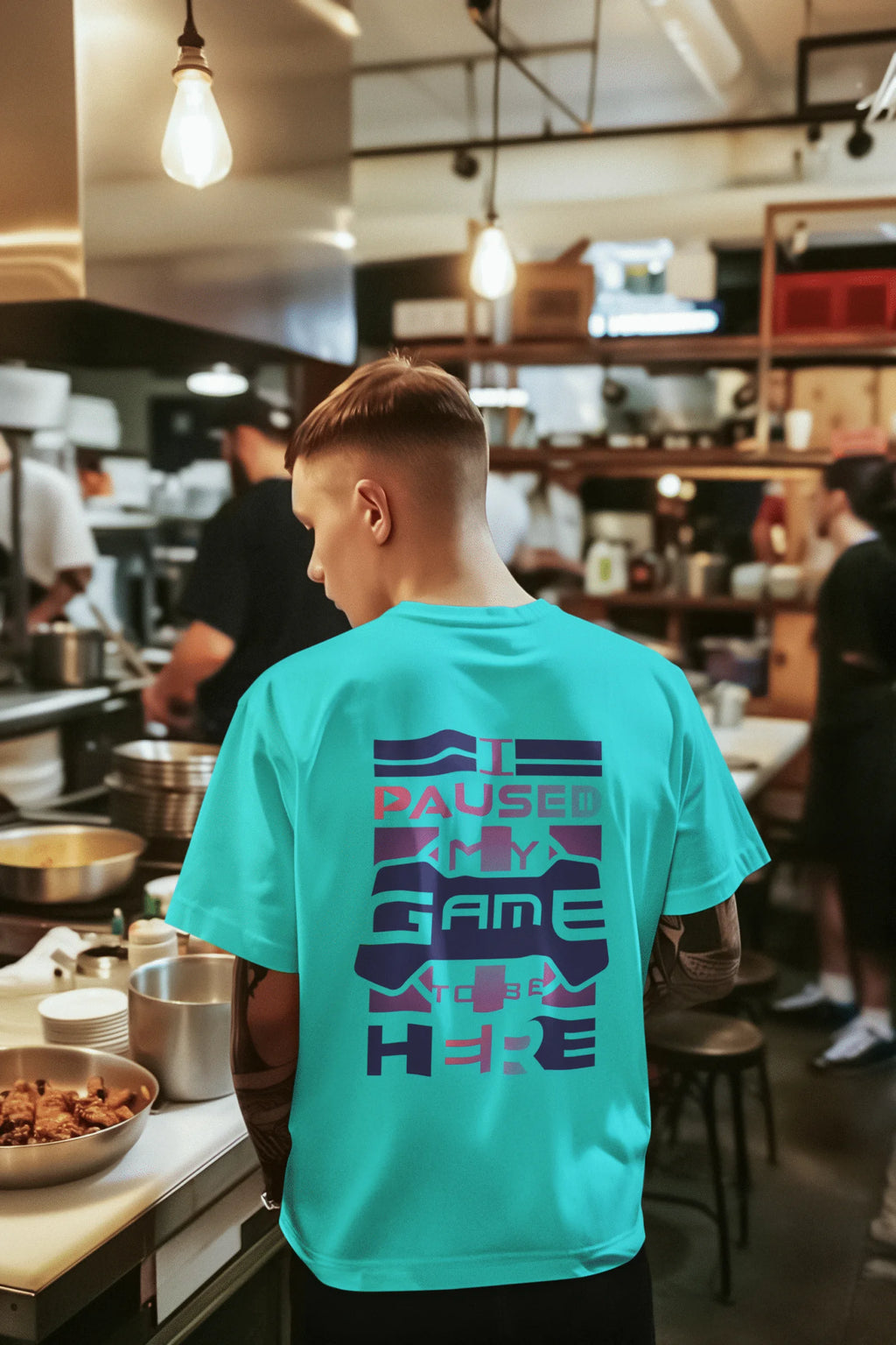 I Paused My Game To Be Here Graphic Printed Cotton T-Shirt