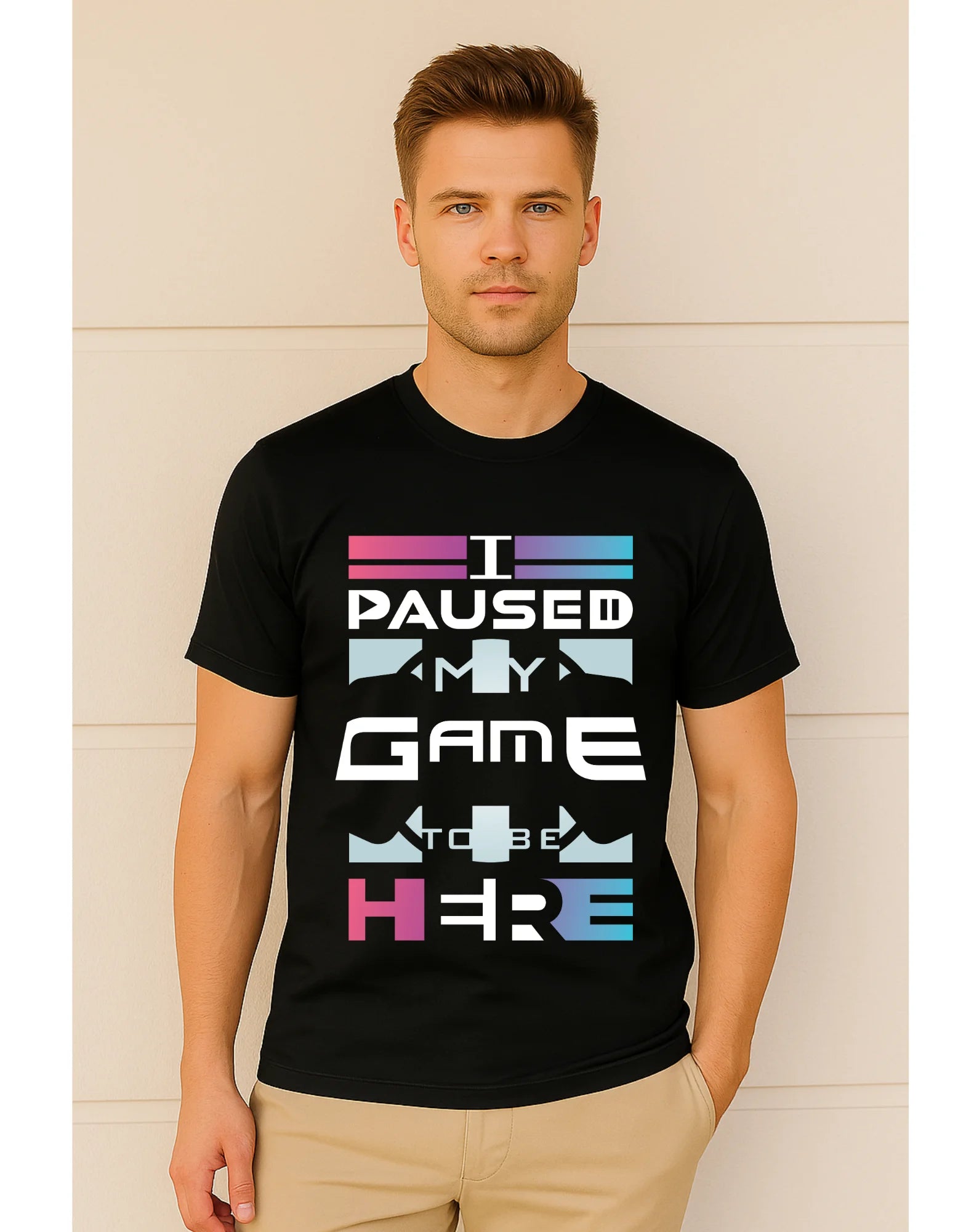 Game On” Graphic Printed Pure Cotton T-Shirt for Gamers