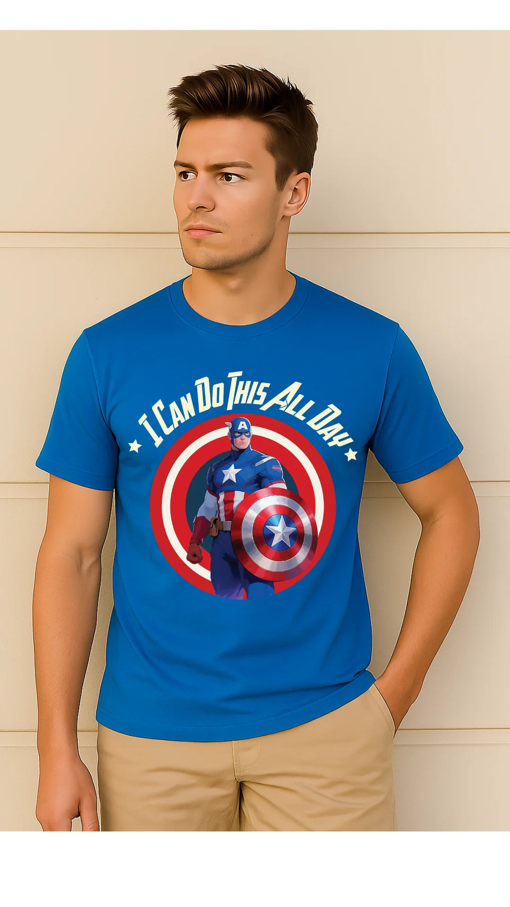 Avengers Captain America Printed Pure Cotton T-Shirt