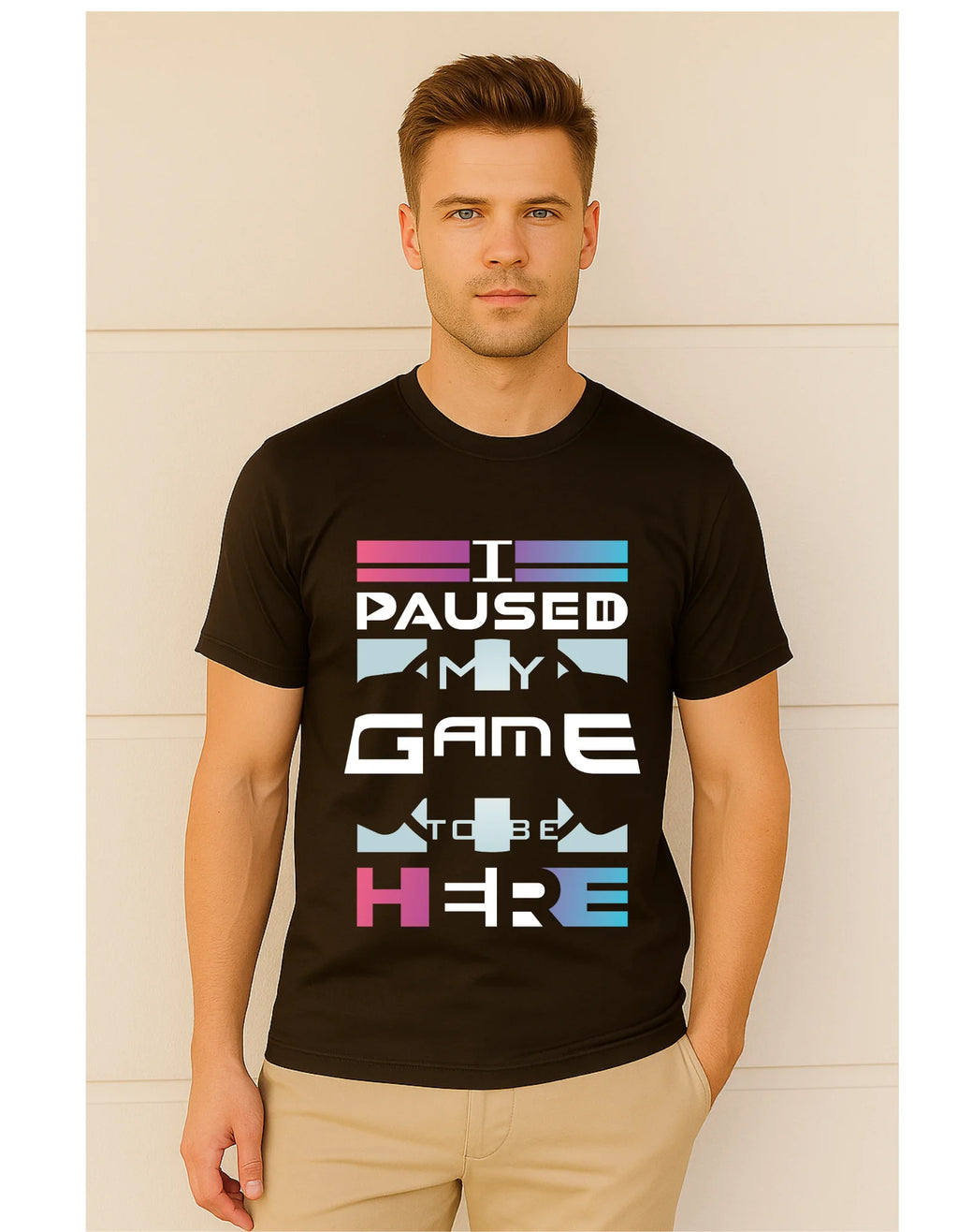 Game On” Graphic Printed Pure Cotton T-Shirt for Gamers