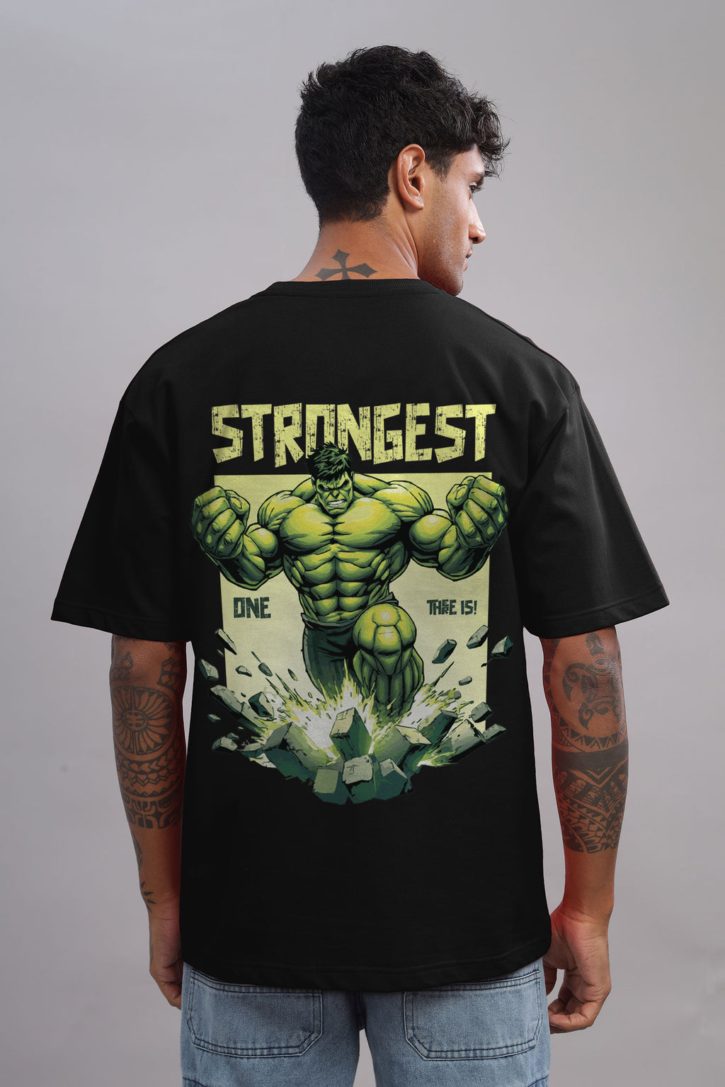 Strongest Smash Superhero Graphic Printed Cotton T-Shirt