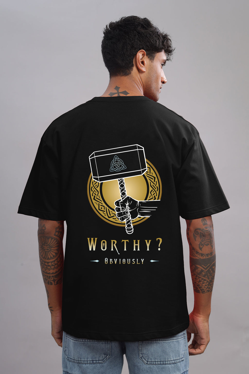 Worthy? Obviously – Marvel Thor Hammer Printed Cotton T-Shirt
