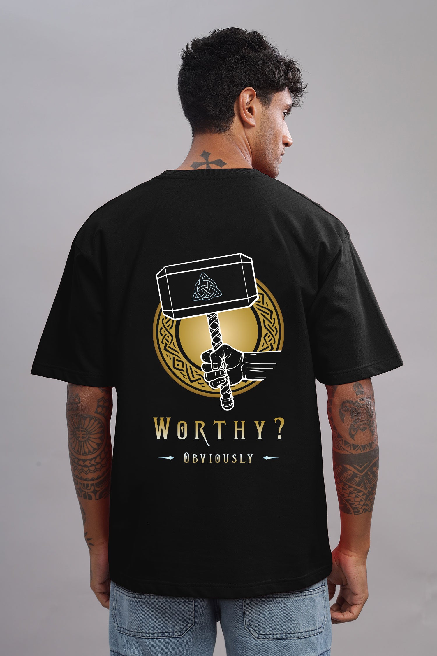 Worthy? Obviously – Marvel Thor Hammer Printed Cotton T-Shirt