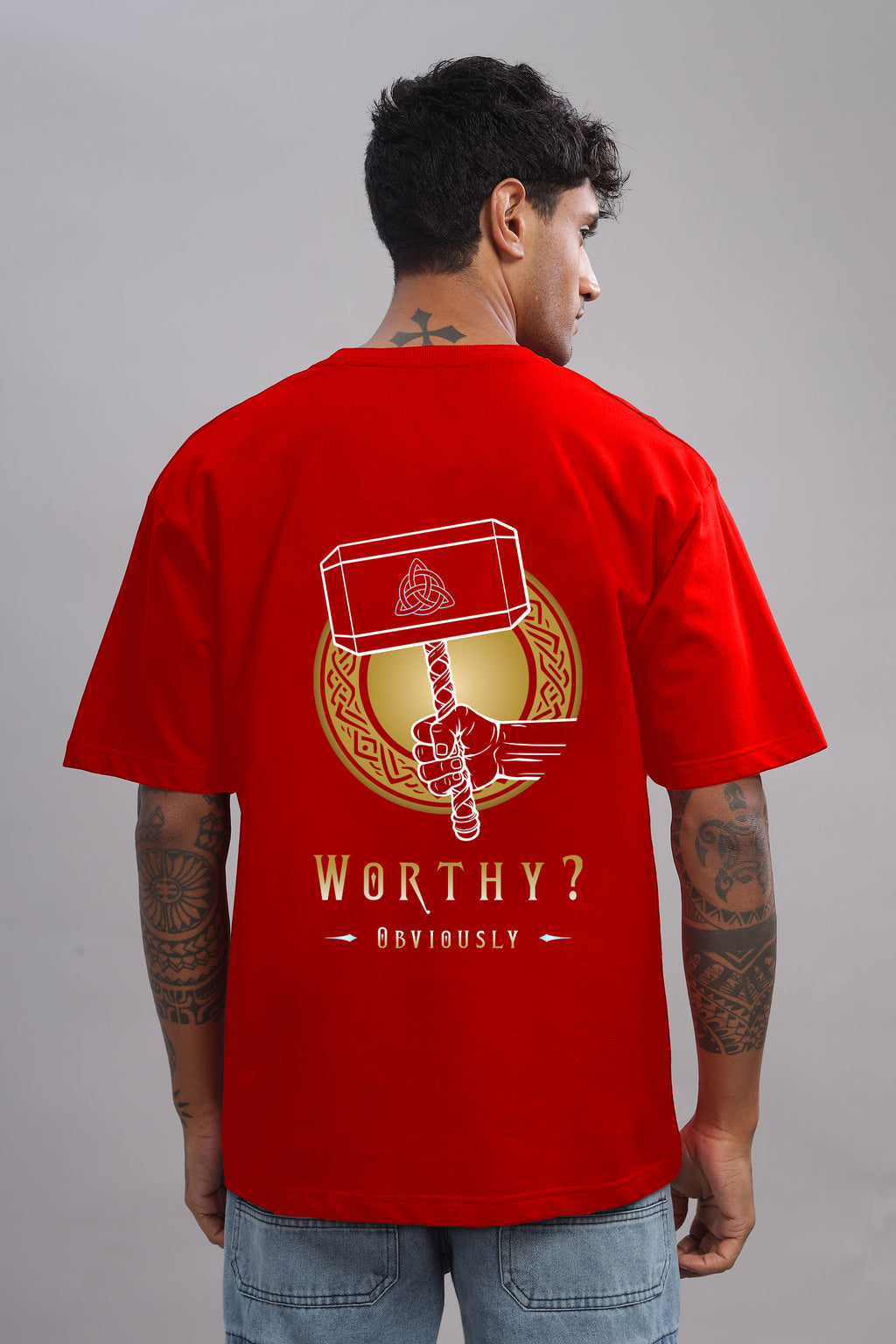 Worthy? Obviously – Marvel Thor Hammer Printed Cotton T-Shirt