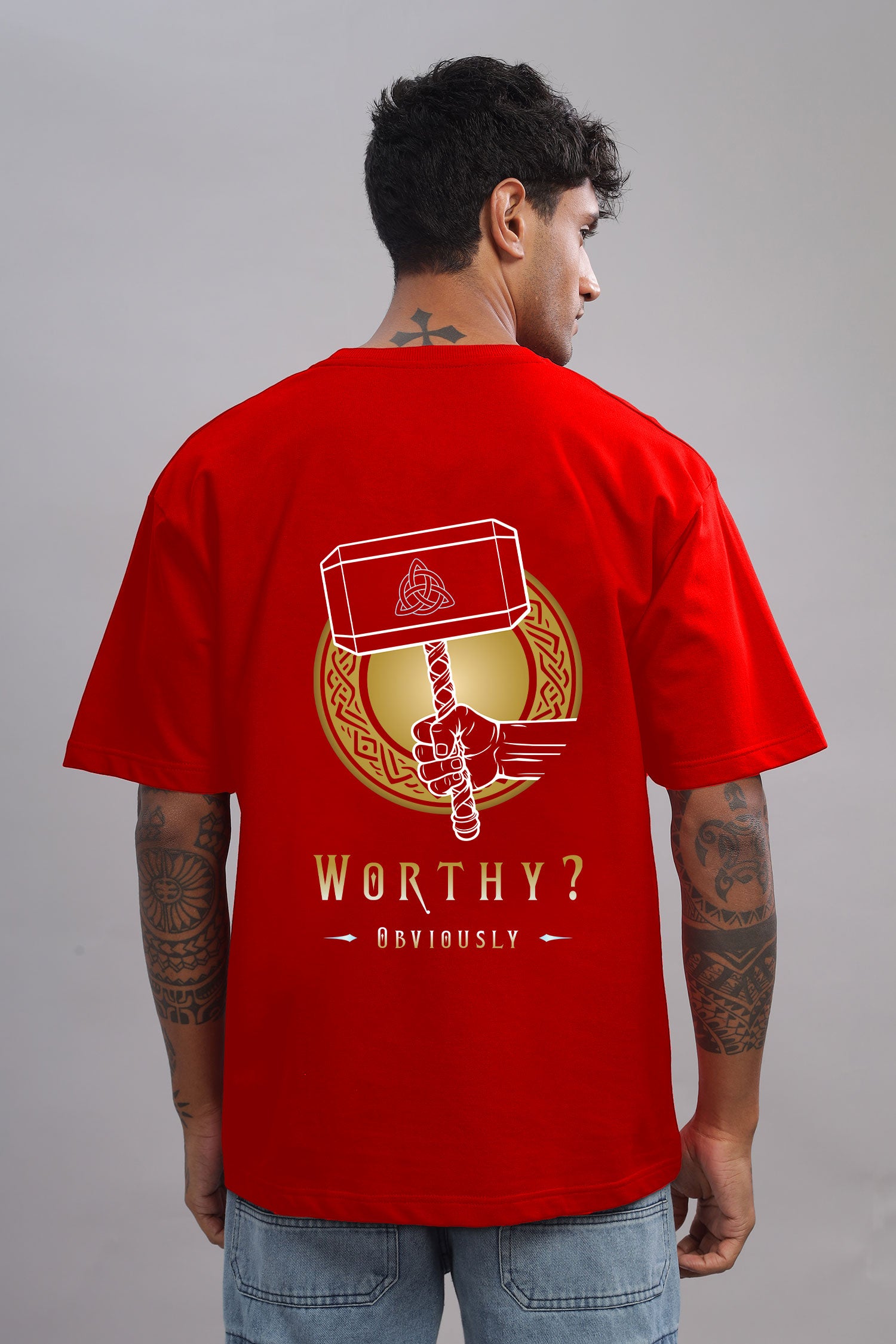 Worthy? Obviously – Marvel Thor Hammer Printed Cotton T-Shirt