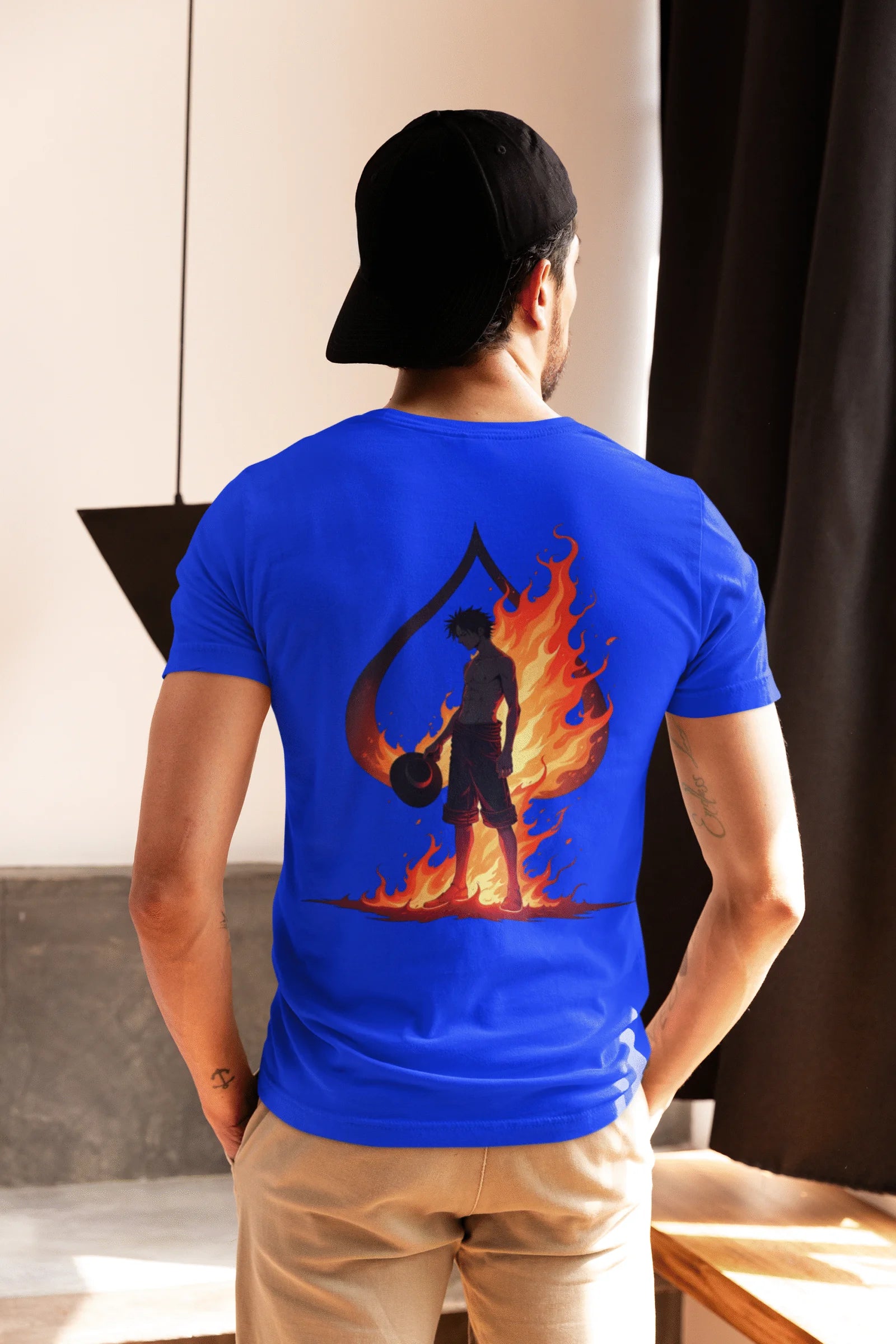 Ace of Flames Anime Graphic Printed Pure Cotton T-Shirt