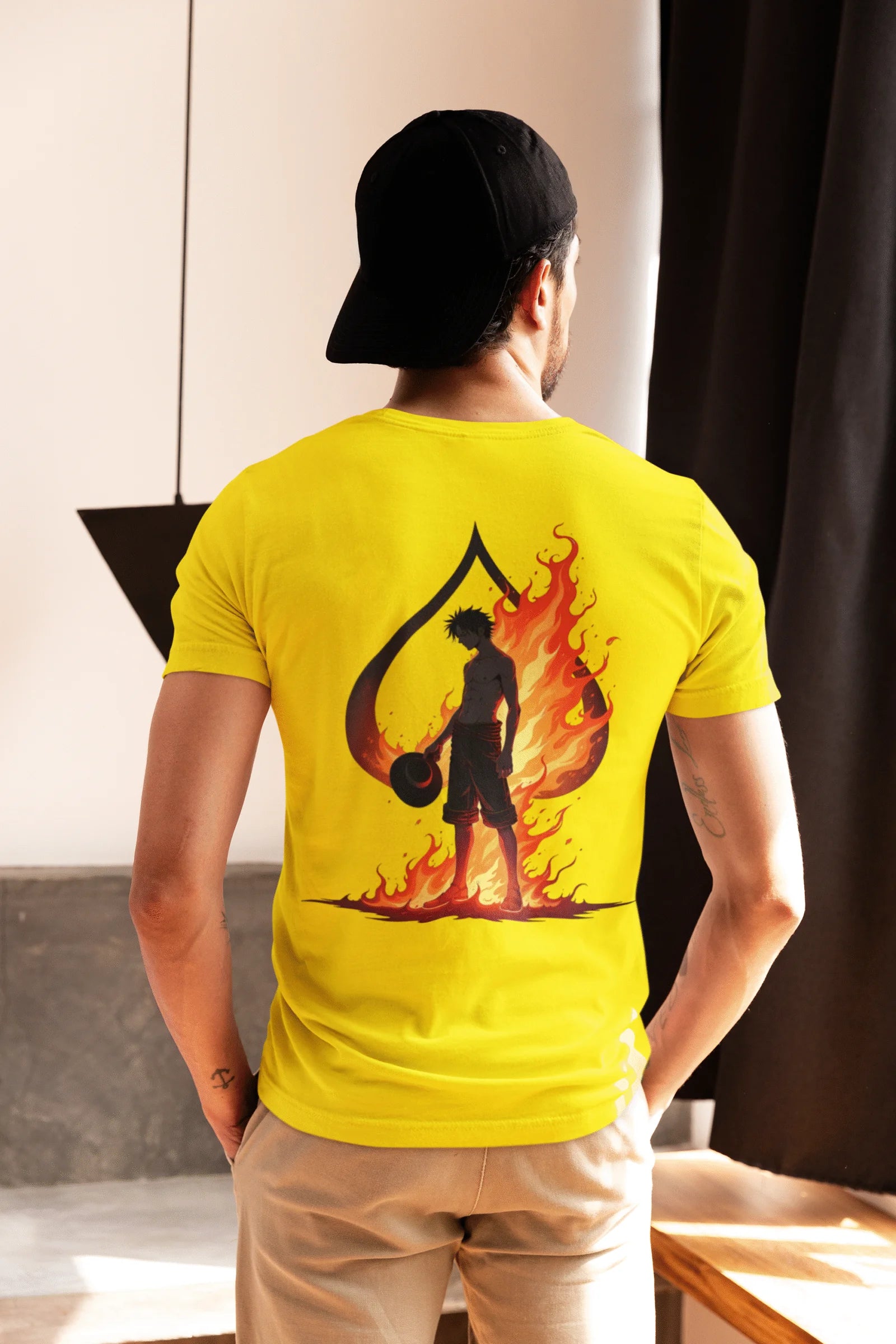 Ace of Flames Anime Graphic Printed Pure Cotton T-Shirt