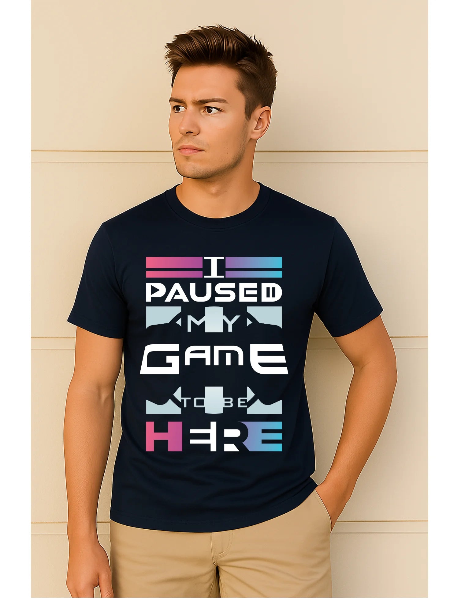 Game On” Graphic Printed Pure Cotton T-Shirt for Gamers
