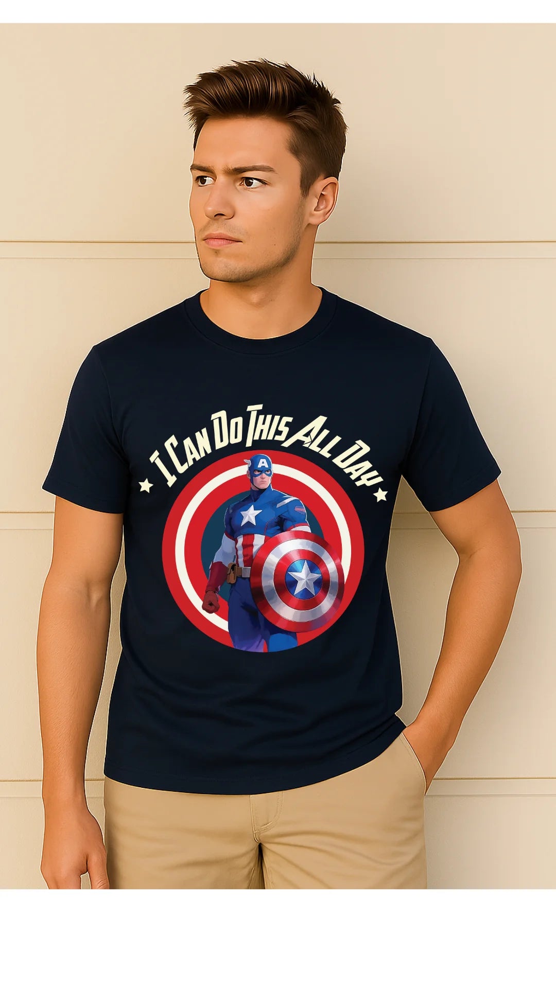 Avengers Captain America Printed Pure Cotton T-Shirt