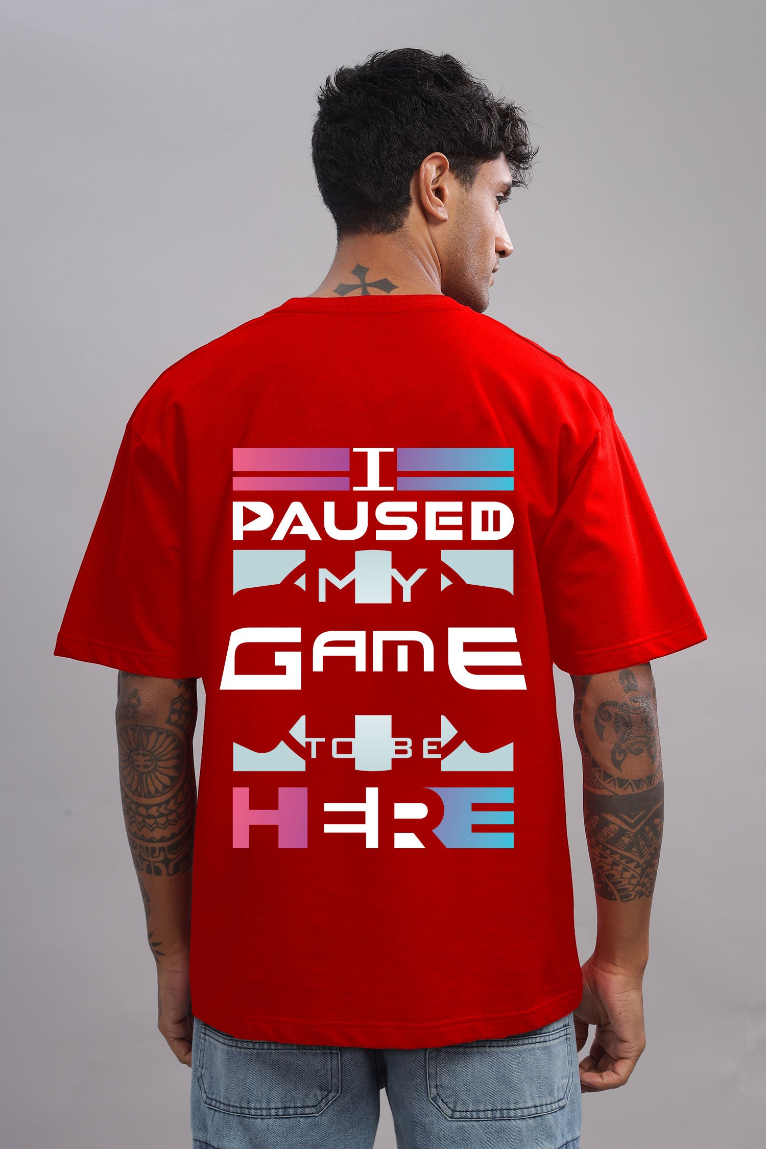 I Paused My Game To Be Here Graphic Printed Cotton T-Shirt