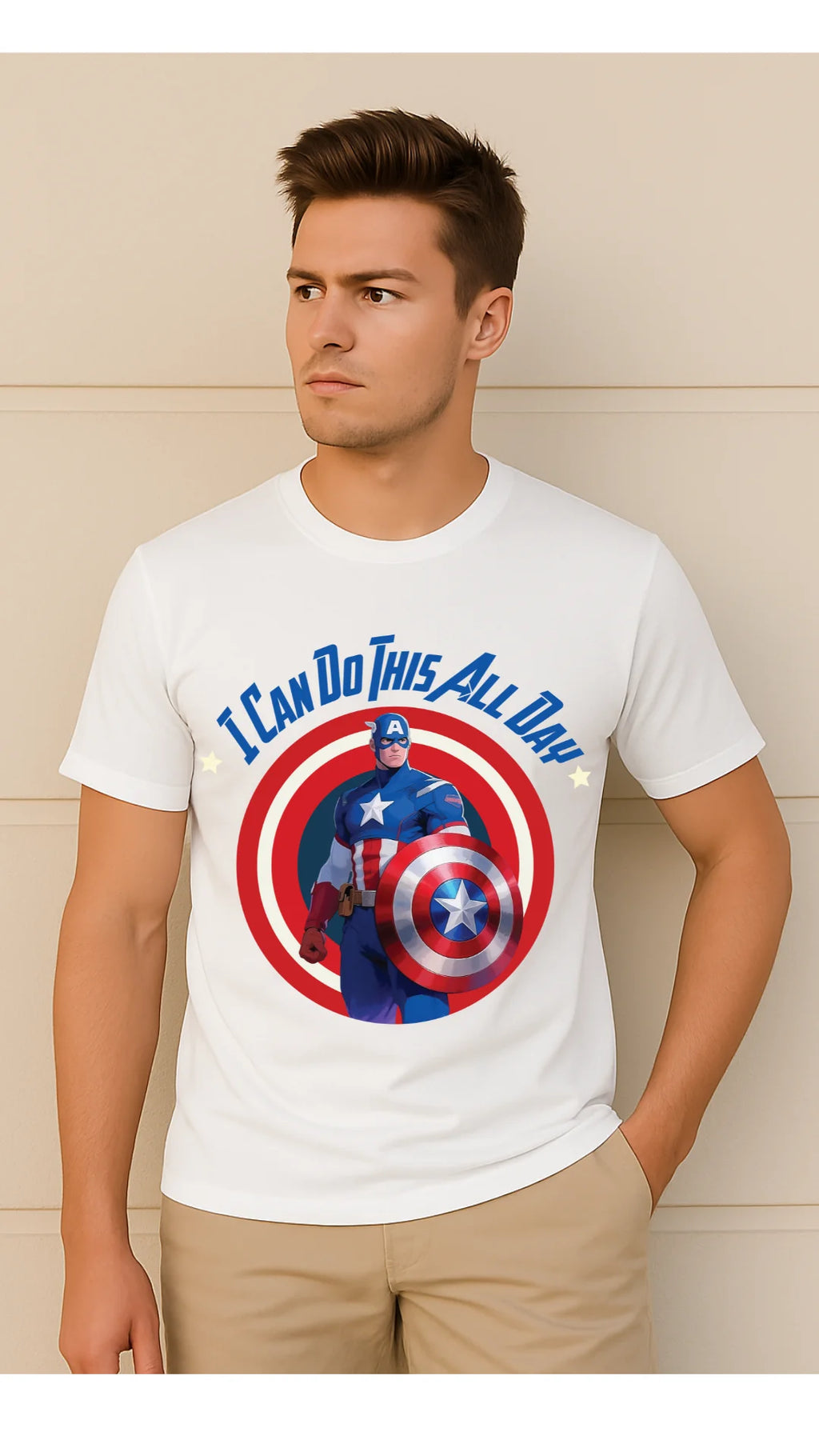 Avengers Captain America Printed Pure Cotton T-Shirt