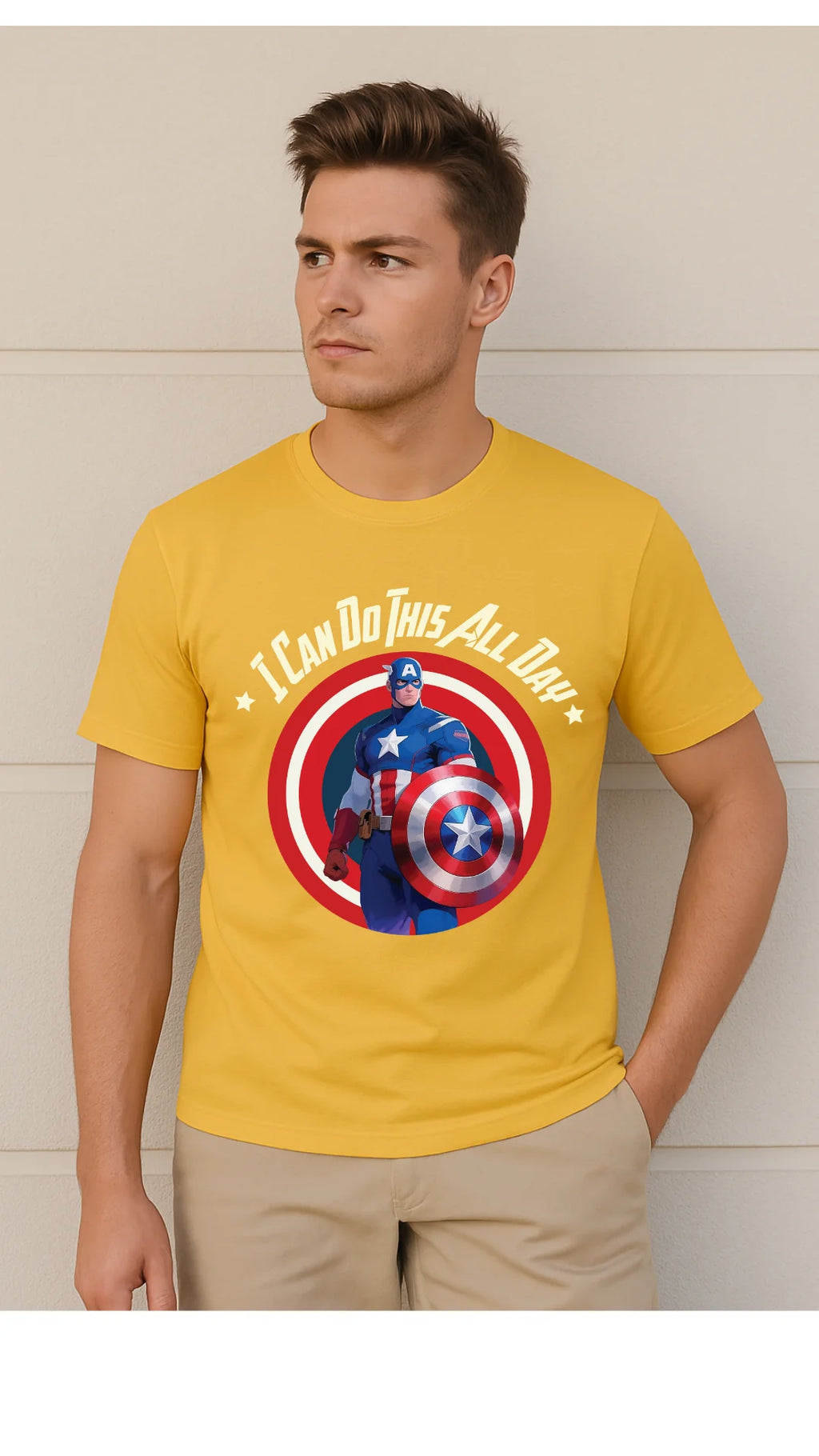 Avengers Captain America Printed Pure Cotton T-Shirt